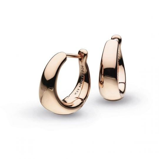 Kit Heath Bevel Cirque Small Hinged Rose Gold Hoop Earrings