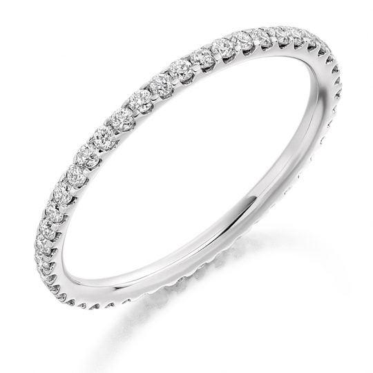 Round Brilliant Cut Diamond Micro-Claw Set Full Eternity Ring