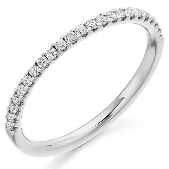 Round Brilliant Cut Diamond Micro-Claw Set Half Eternity Ring