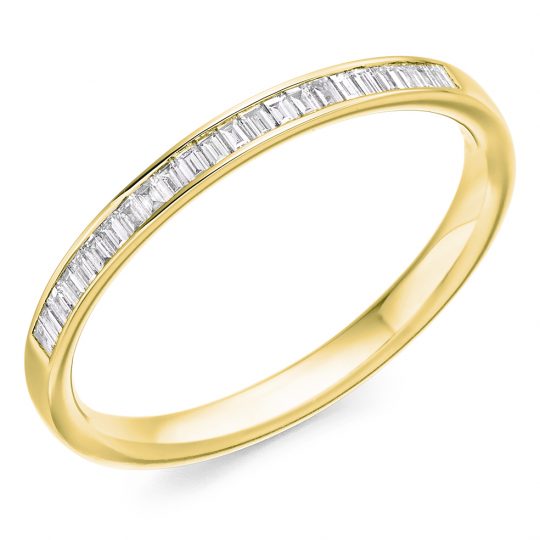 Baguette Cut Diamond Channel Set Half Eternity Ring