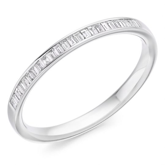 Baguette Cut Diamond Channel Set Half Eternity Ring