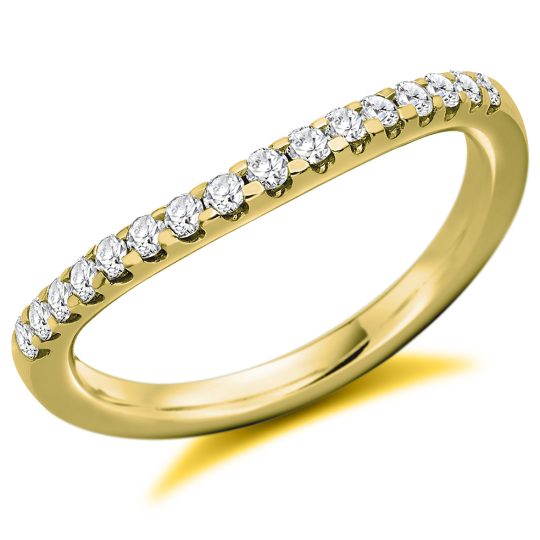 Round Brilliant Cut Diamond Curved Micro-Claw Set Half Eternity Ring