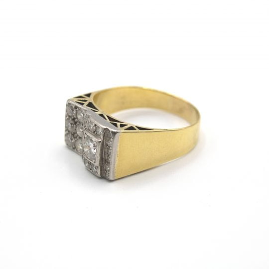 1930's Asymmetrical Cocktail Diamond Ring