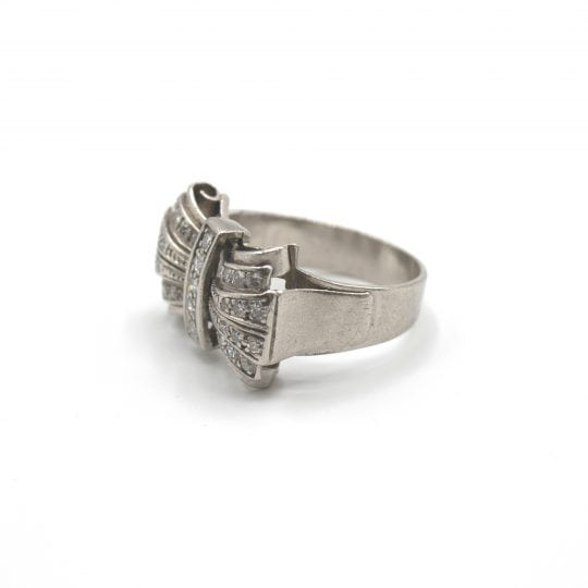 Platinum Art Deco Cocktail Diamond Ring