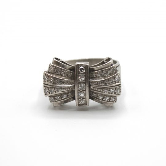 Platinum Art Deco Cocktail Diamond Ring