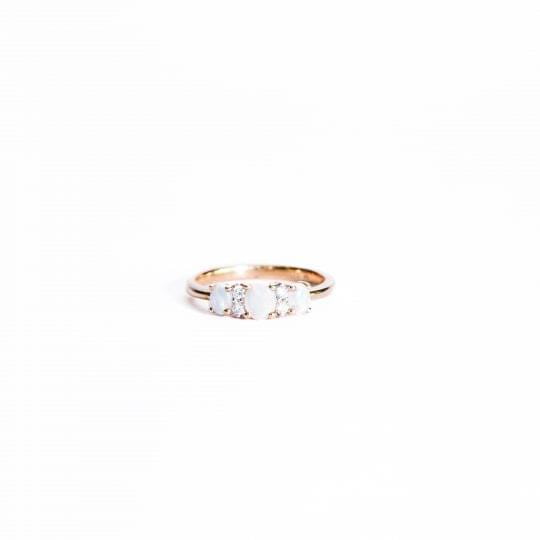 9ct Yellow Gold Opal Band