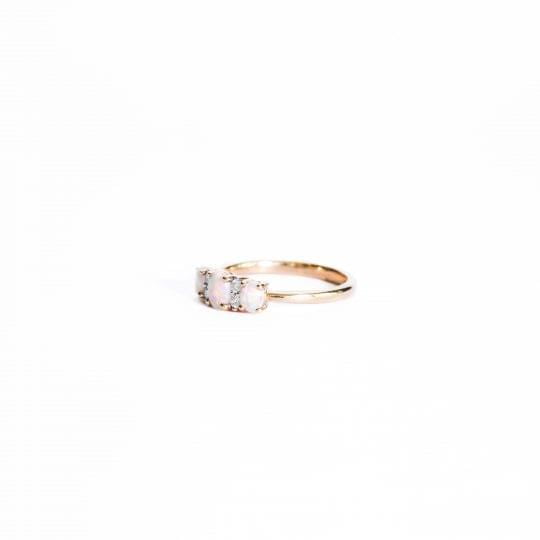 9ct Yellow Gold Opal Band