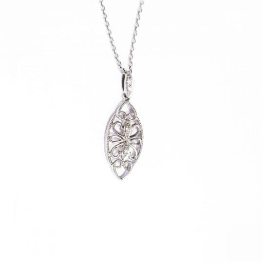 9ct White Gold 0.04ct Diamond Pendant