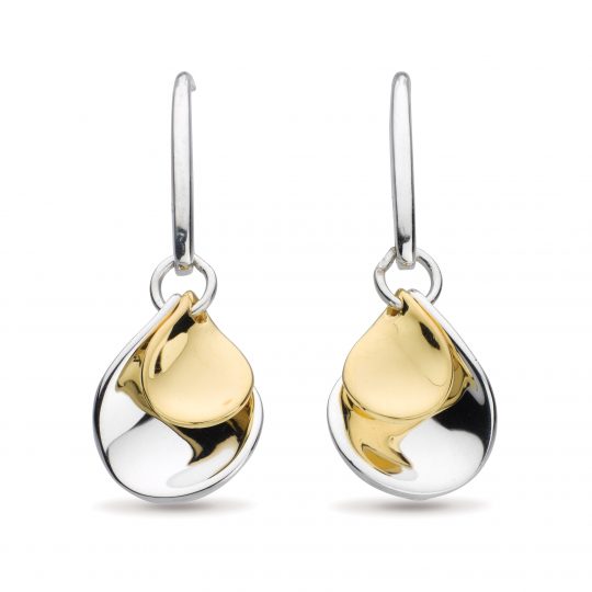 Kit Heath Enchanted Double Petal Gold Plate Drop Earrings