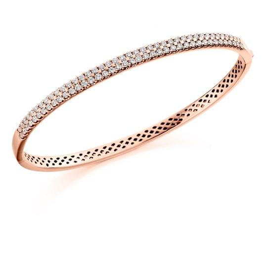 Round Brilliant Cut Diamond Double Row Bracelet