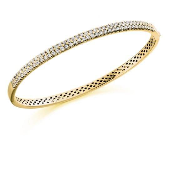 Round Brilliant Cut Diamond Double Row Bracelet