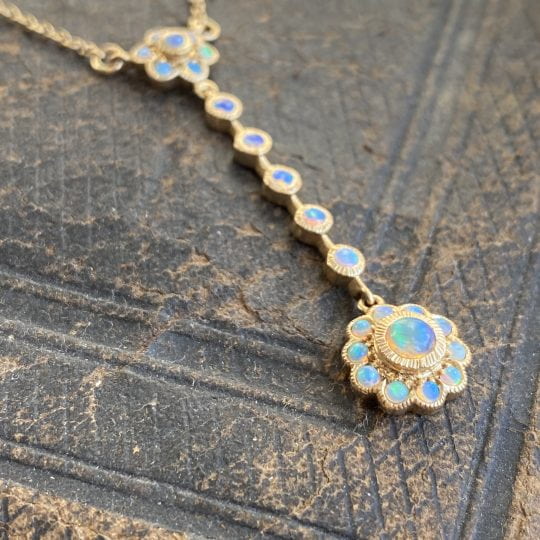 Opal Daisy Drop Necklace
