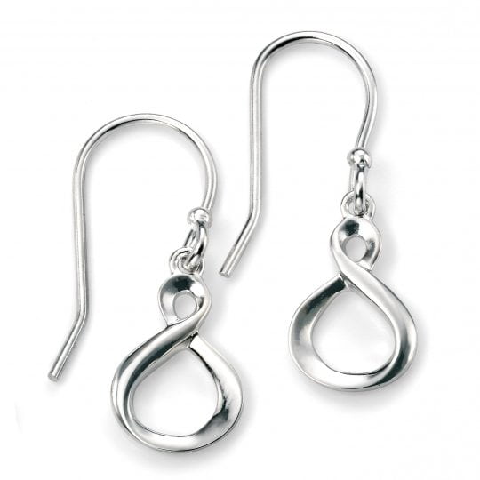 Gecko Elements Silver Infinity Loop Drop Earrings