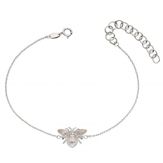 Gecko Elements Gold 9ct White Bee Bracelet