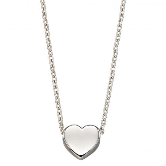 Gecko Elements Gold 9ct White Heart Necklace