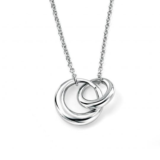 Gecko Elements Silver Interlocking Circles Necklace