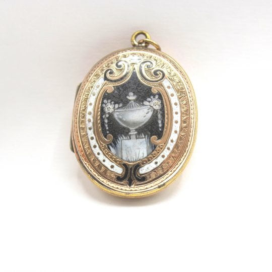 Victorian Mourning Enamel Locket