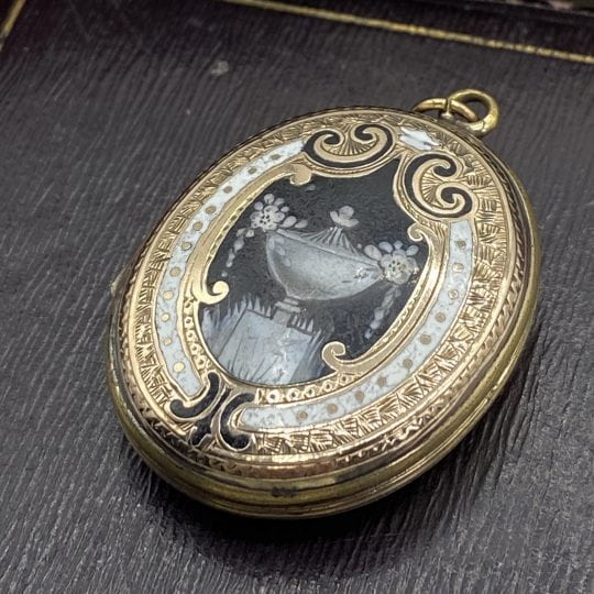 Victorian Mourning Enamel Locket