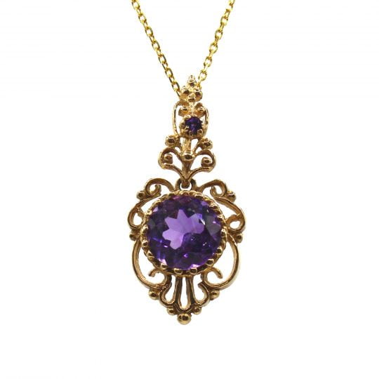 Vintage Edwardian Style Amethyst Pendant