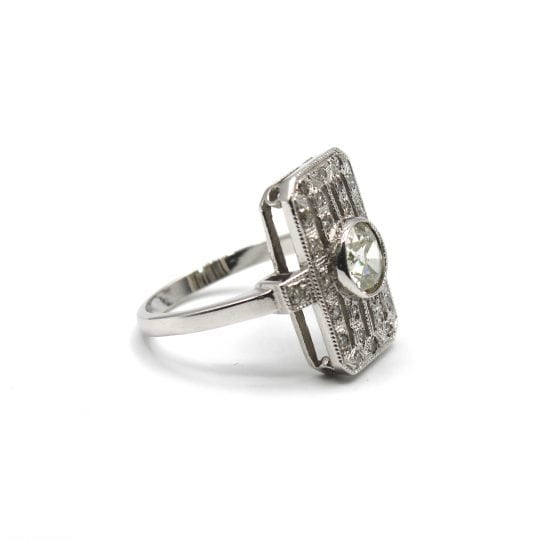 Art Deco Diamond Plaque Ring