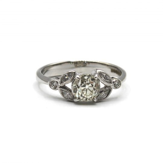 Vintage Single Stone Old Cut Diamond Engagement Ring