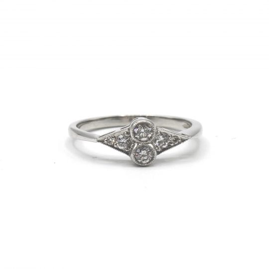 Deco Style Diamond Engagement Ring