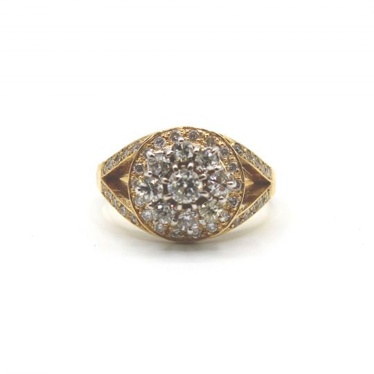 Circa 1970's Flower Cluster Diamond Ring
