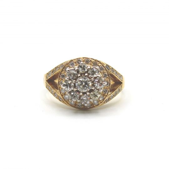 Circa 1970's Flower Cluster Diamond Ring