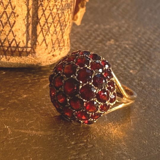 Vintage Garnet Bombé Ring