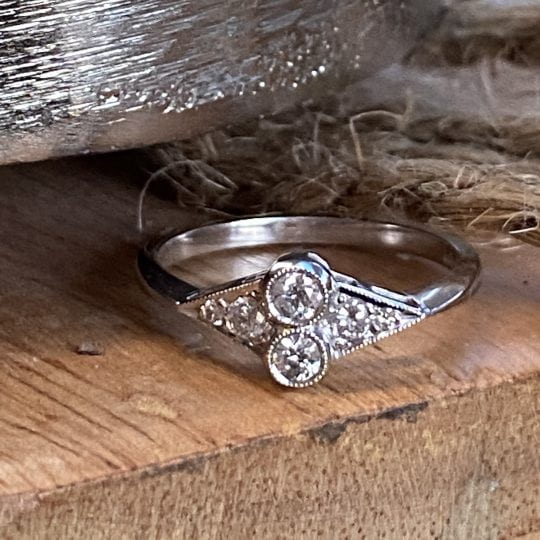 Deco Style Diamond Engagement Ring