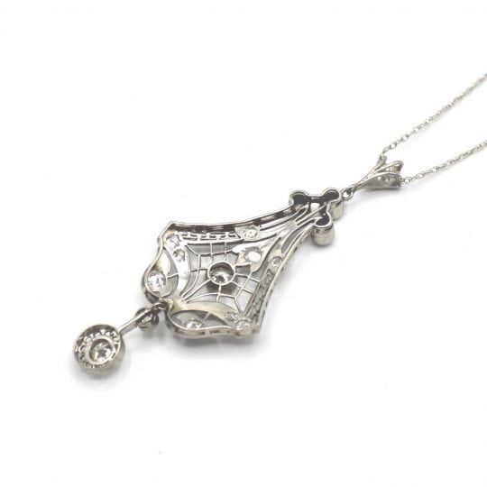 Platinum Art Nouveau Diamond Necklace