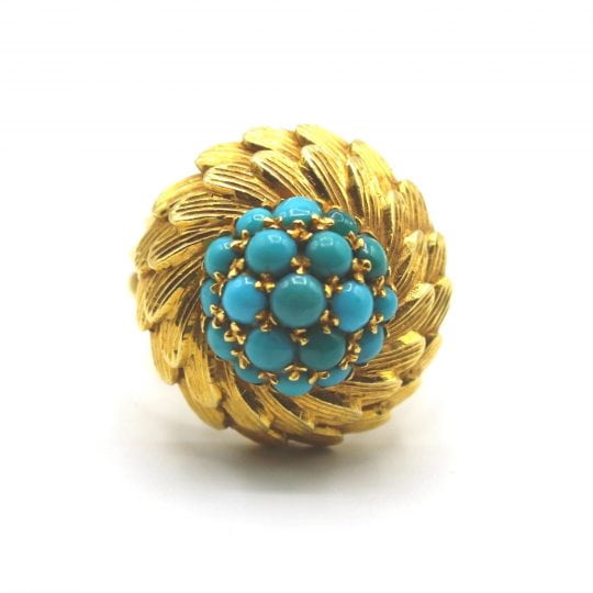 1950's Italian Turquoise Cocktail Ring