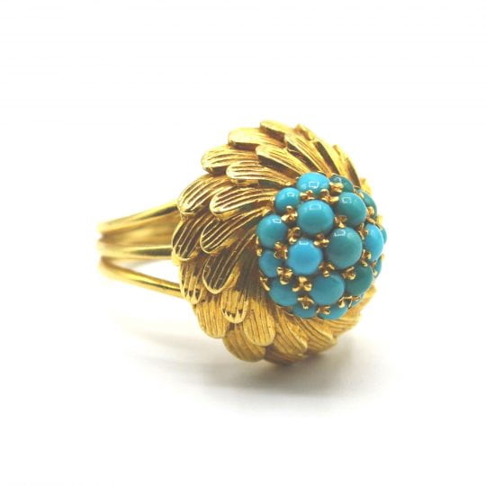 1950's Italian Turquoise Cocktail Ring