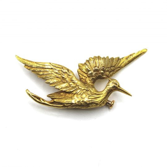 Victorian 18ct Stork Brooch