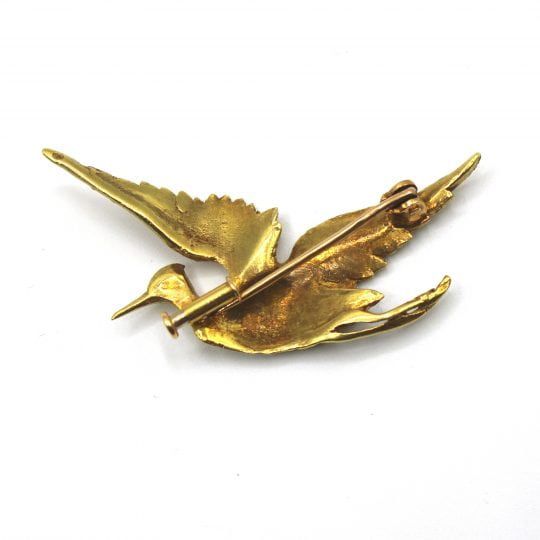 Victorian 18ct Stork Brooch