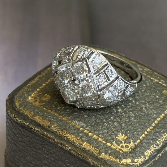 Deco Style Diamond Bomb Ring