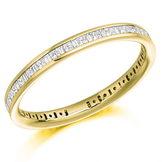 Princess & Baguette Cut Alternating Channel Set Full Eternity Ring