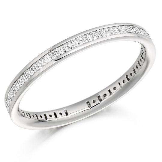 Princess & Baguette Cut Alternating Channel Set Full Eternity Ring