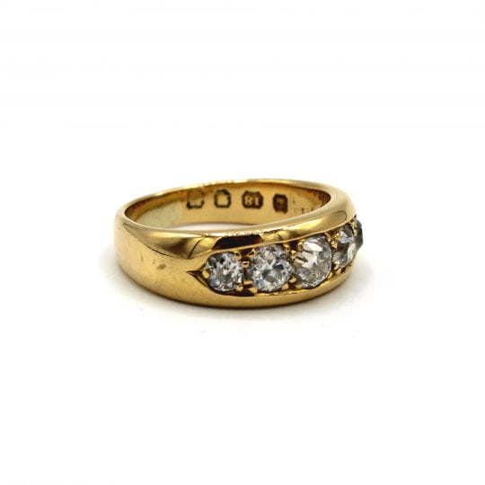 1915 Old Cut Diamond 5 Stone Band Ring