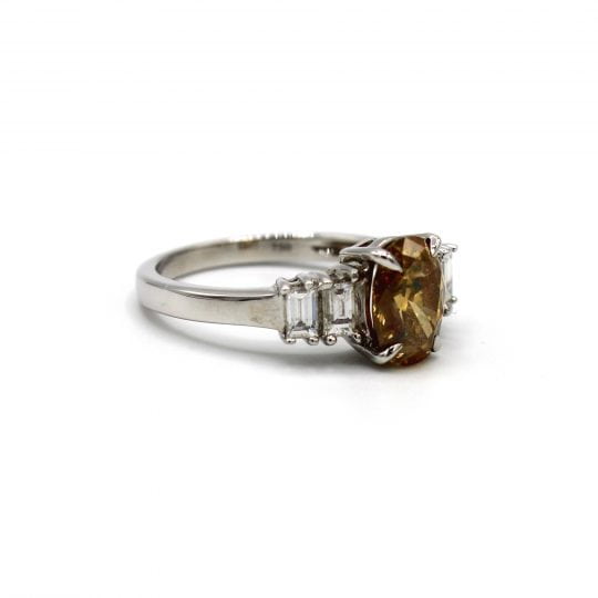 Vintage Cinnamon Diamond Engagement Ring