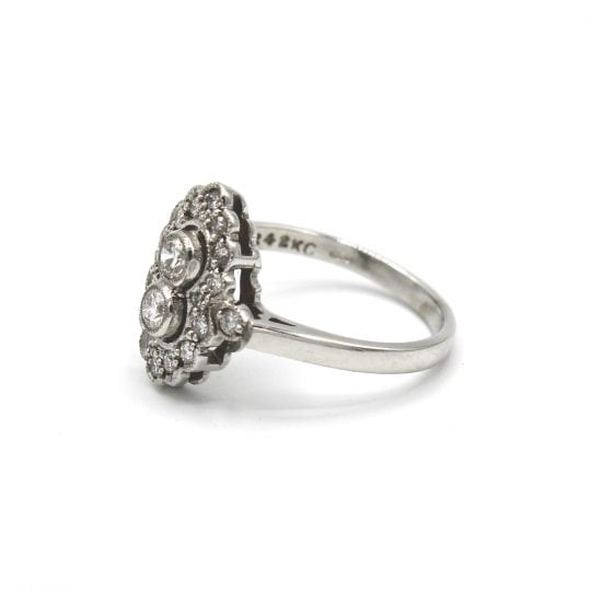 Deco Style Diamond Navette Ring