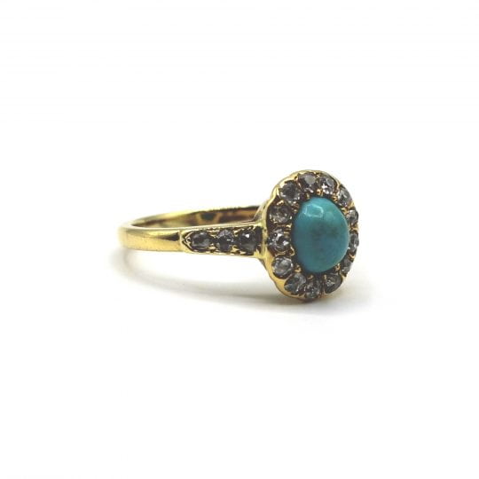 Vintage Turquoise and Diamond Ring