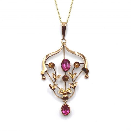 Edwardian Pink Tourmaline Pendant