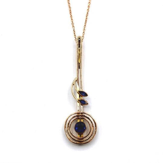 Circa 1920's Sapphire Bar Drop Pendant