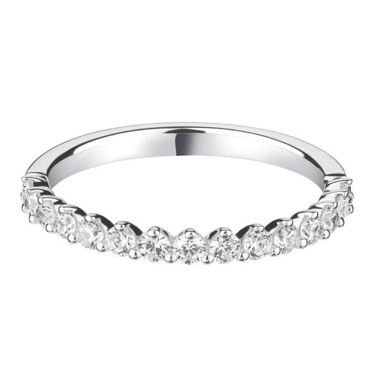 Round Brilliant Cut Diamond 3-Claw Set Dainty Decorative Wedding Band