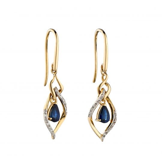 Gecko Sapphire And Diamond Marquise Earrings