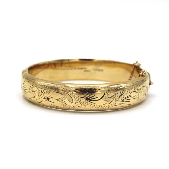 1970's Engraved Hinged Bangle