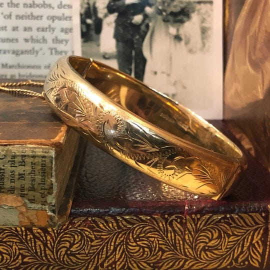 1970's Engraved Hinged Bangle