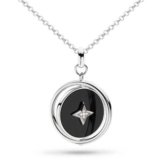 Kit Heath Astoria Nocturne Onyx & CZ Spinner Necklace