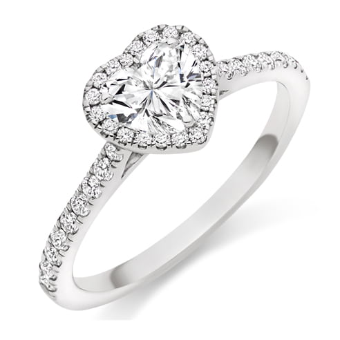 Heart Cut Halo Engagement Ring